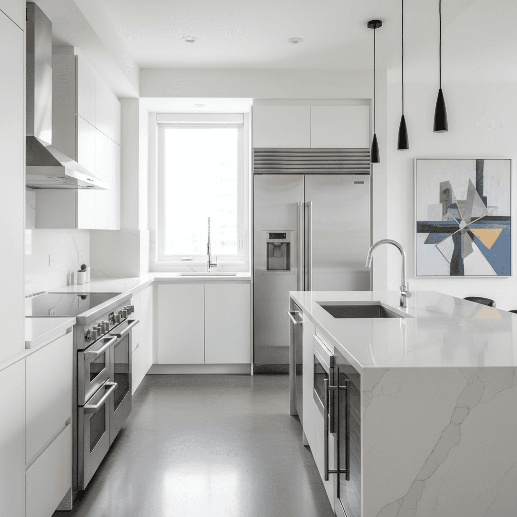 Contemporary kitchen with premium finishes