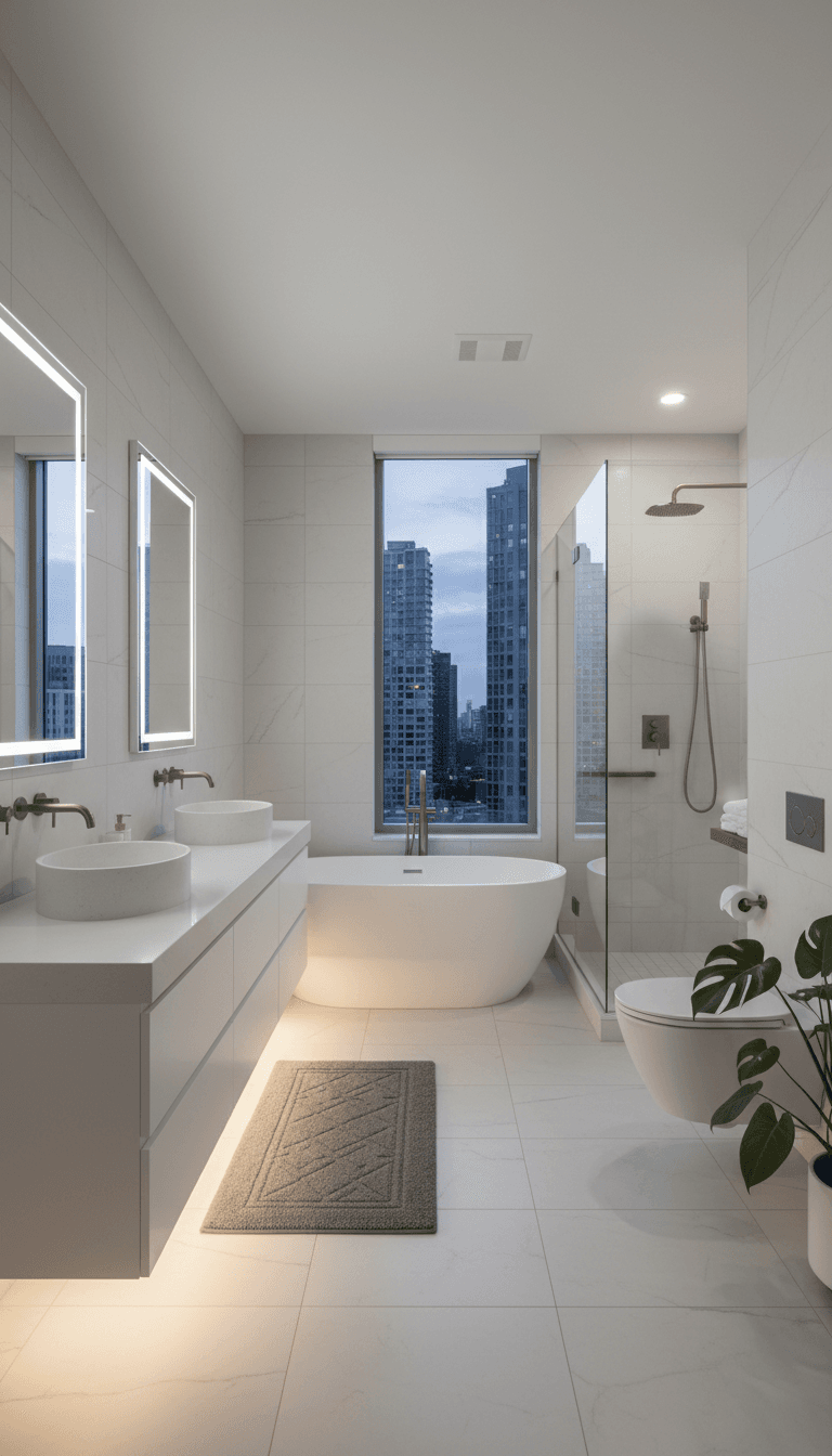 Ensuite bathroom with contemporary finishes and clean design