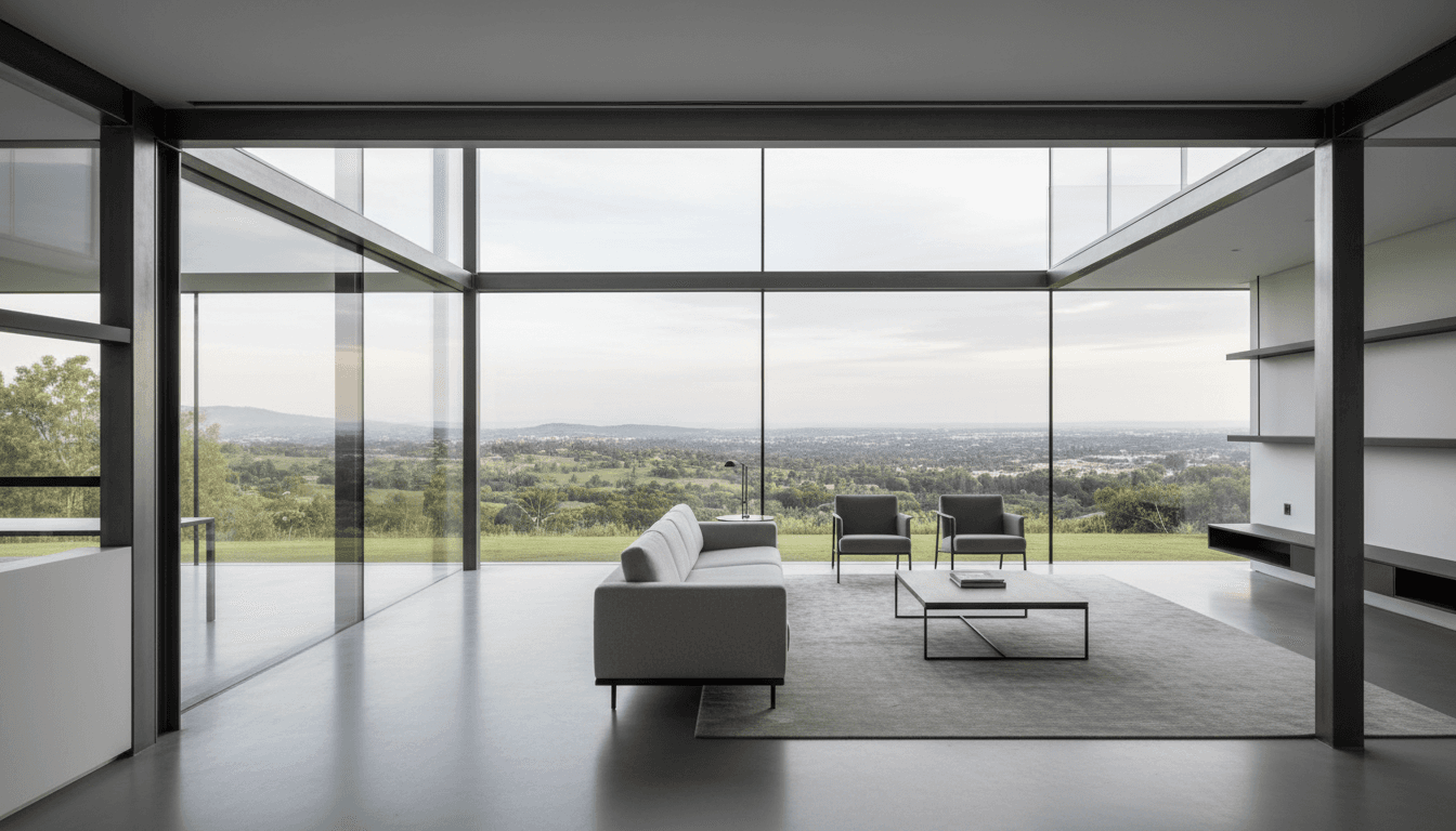 Modern luxury condo interior with bright natural light and contemporary finishes